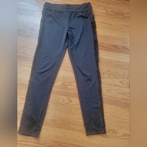 Black Leggings With Lace Side panel